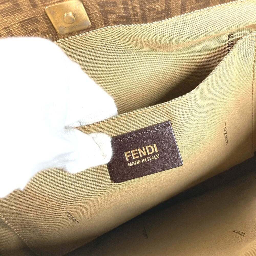 FENDI Gold Leather Zucca Shoulder Bag - Picture 6 of 16